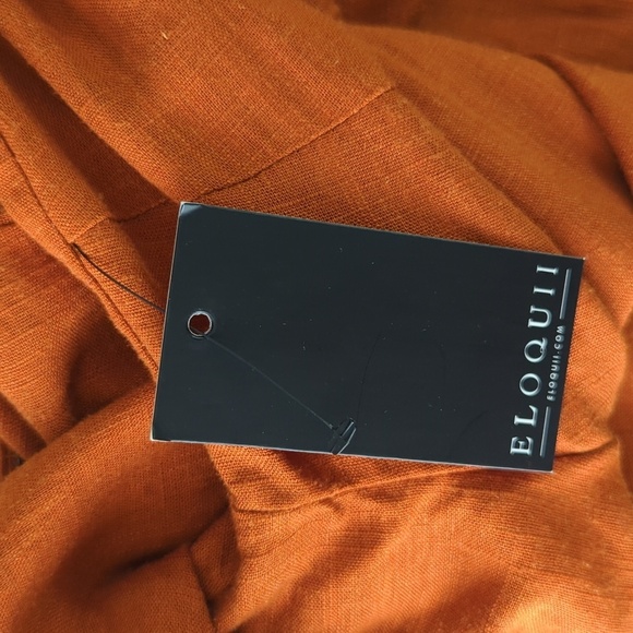 Eloquii Wide Leg Jumpsuit Brown 16 balloon sleeve hipster rustic cottagecore - Picture 8 of 10